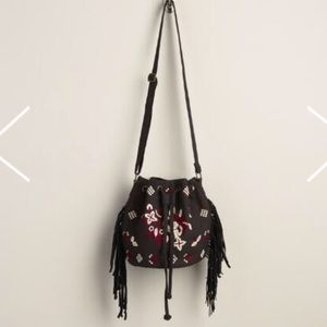 World Market Black Bucket Crossbody purse